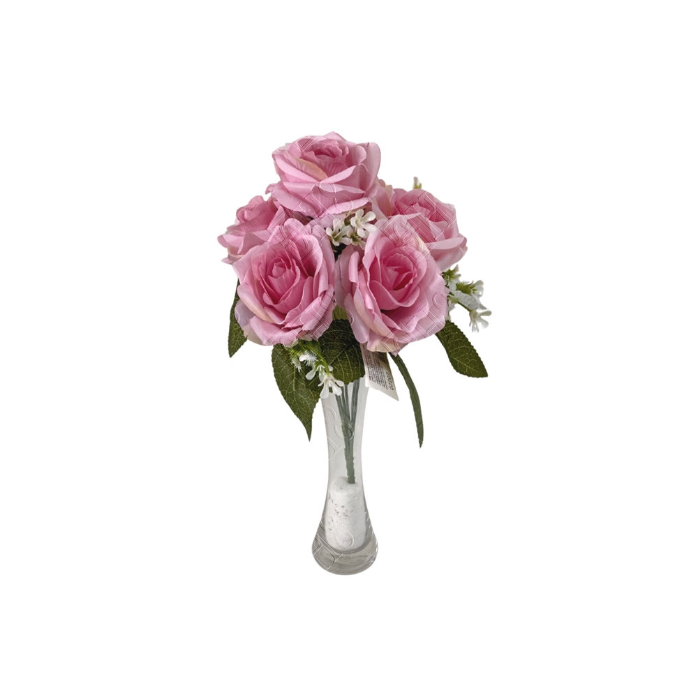 MINI BUQUE ROSA X 6 (M) 31CM