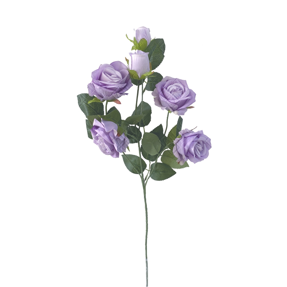 ROSEIRA AVELUDADA X 3 (4 ROSAS/2BOTOES) (M) 63CM (BOX POR COR)