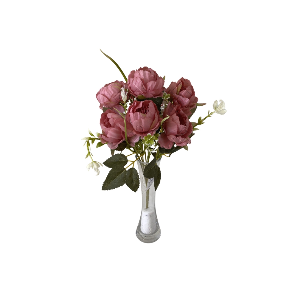 MINI BUQUE DE PEONIA X 7 (M) 30CM BOX POR COR