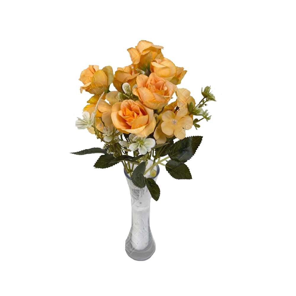MINI BUQU&Ecirc; DE BOT&Atilde;O DE ROSAS E FLORES DO CAMPO X 5 (M) 35CM