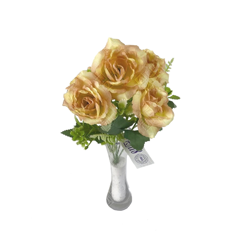 MINI BUQU&Ecirc; DE ROSA BOURBON X5 (M) 30CM