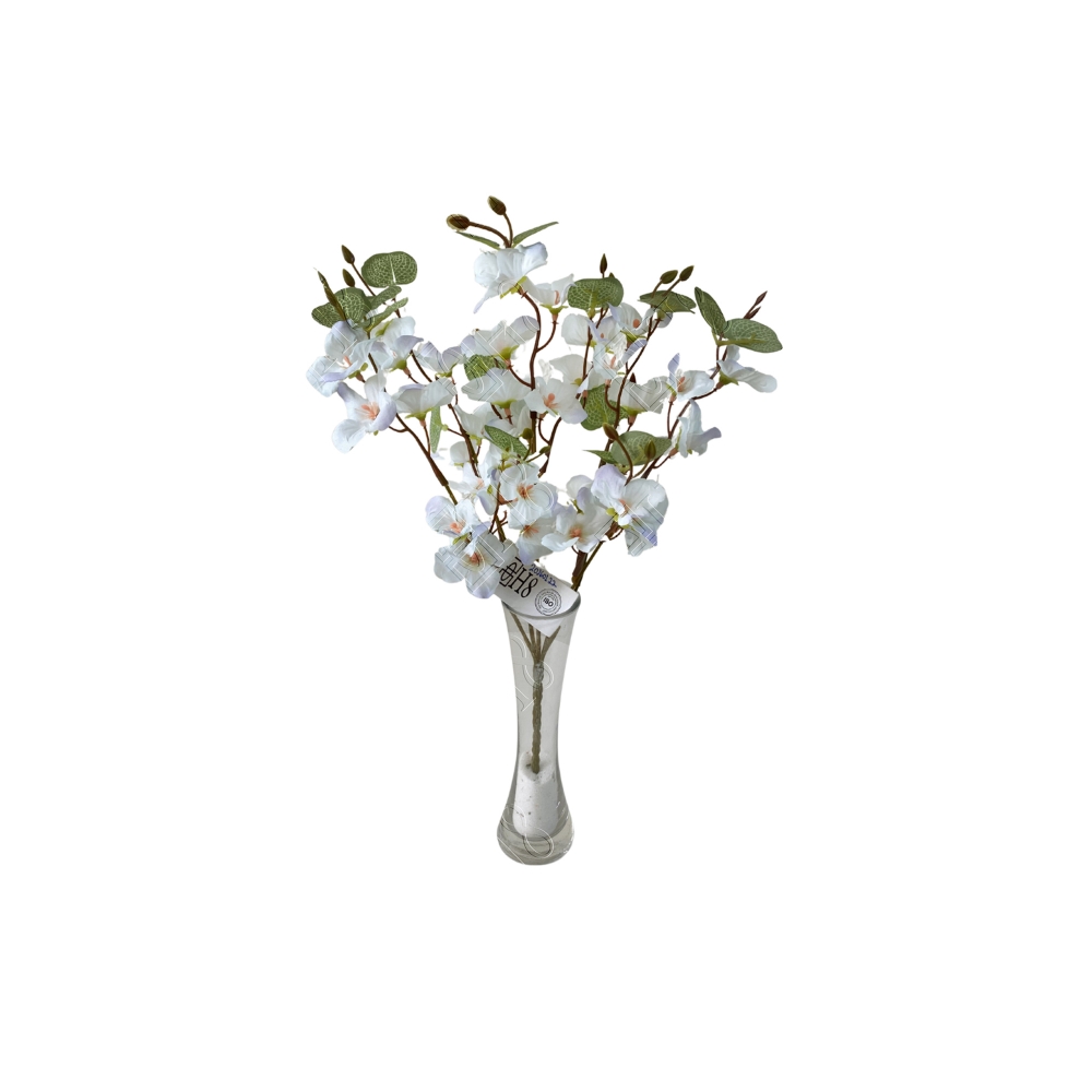 MINI BUQU&Ecirc; DE FLORES DE MACIEIRA COM EUCALIPTO X5 (M) 35CM