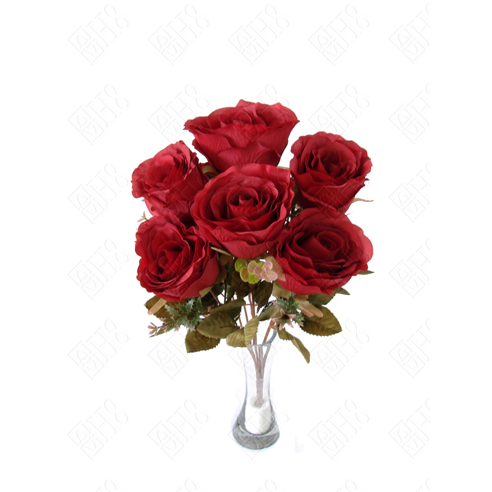 BUQUE DE ROSA ENVELHECIDA X 7 (M) 41CM BOX POR COR