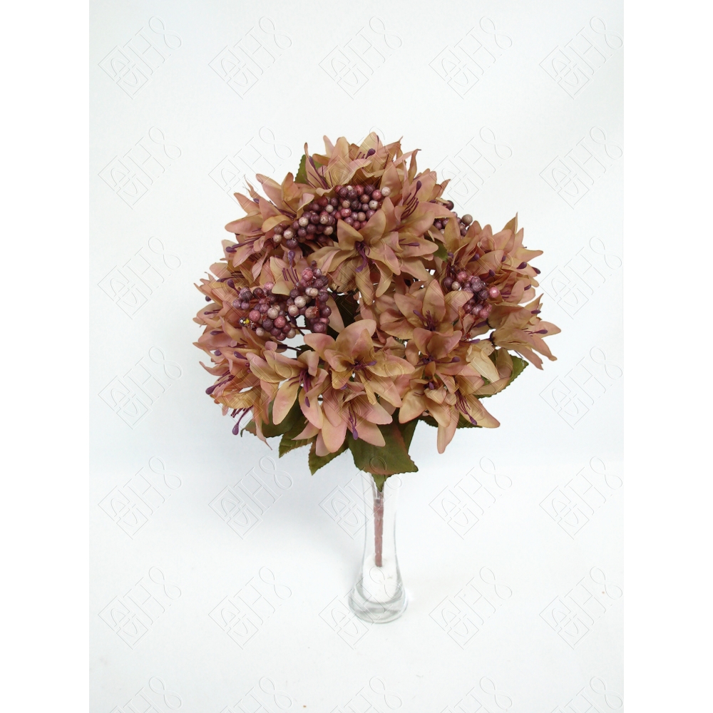 BUQUE DE MINI LIRIO ENVELHECIDO MARROM X 6 (M) 40CM
