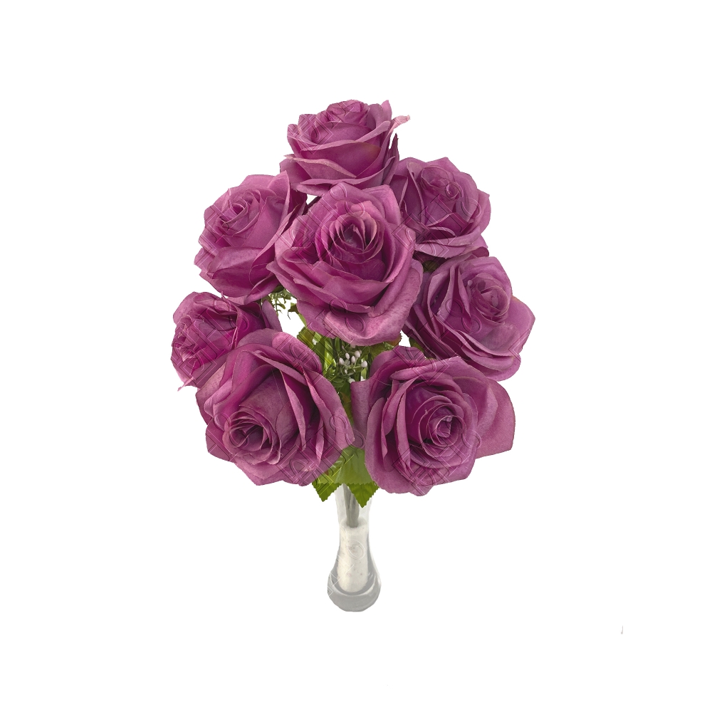 BUQUE DE ROSA X 9 (M) 45CM BOX POR COR