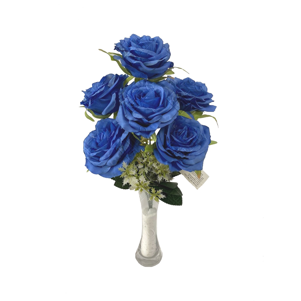 BUQU&Ecirc; DE ROSAS X 7 (M) 37CM (9CM FLOR) (BOX COLORIDO)