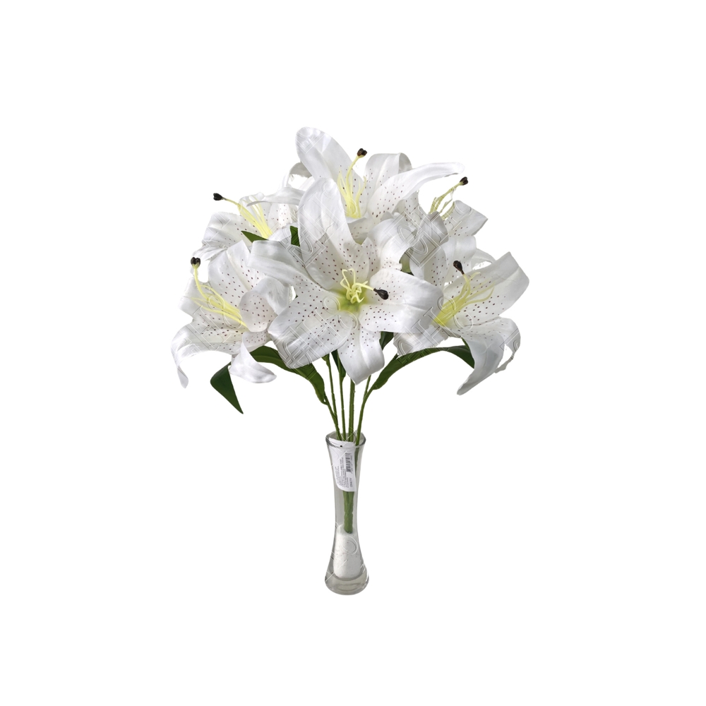 BUQU&Ecirc; DE LIRIO FOLHA TOQUE NATURAL X7 (D) 60CM