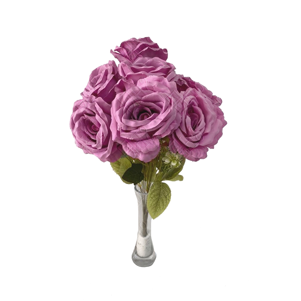 BUQUE DE ROSA X 9 (M) 43CM BOX POR COR