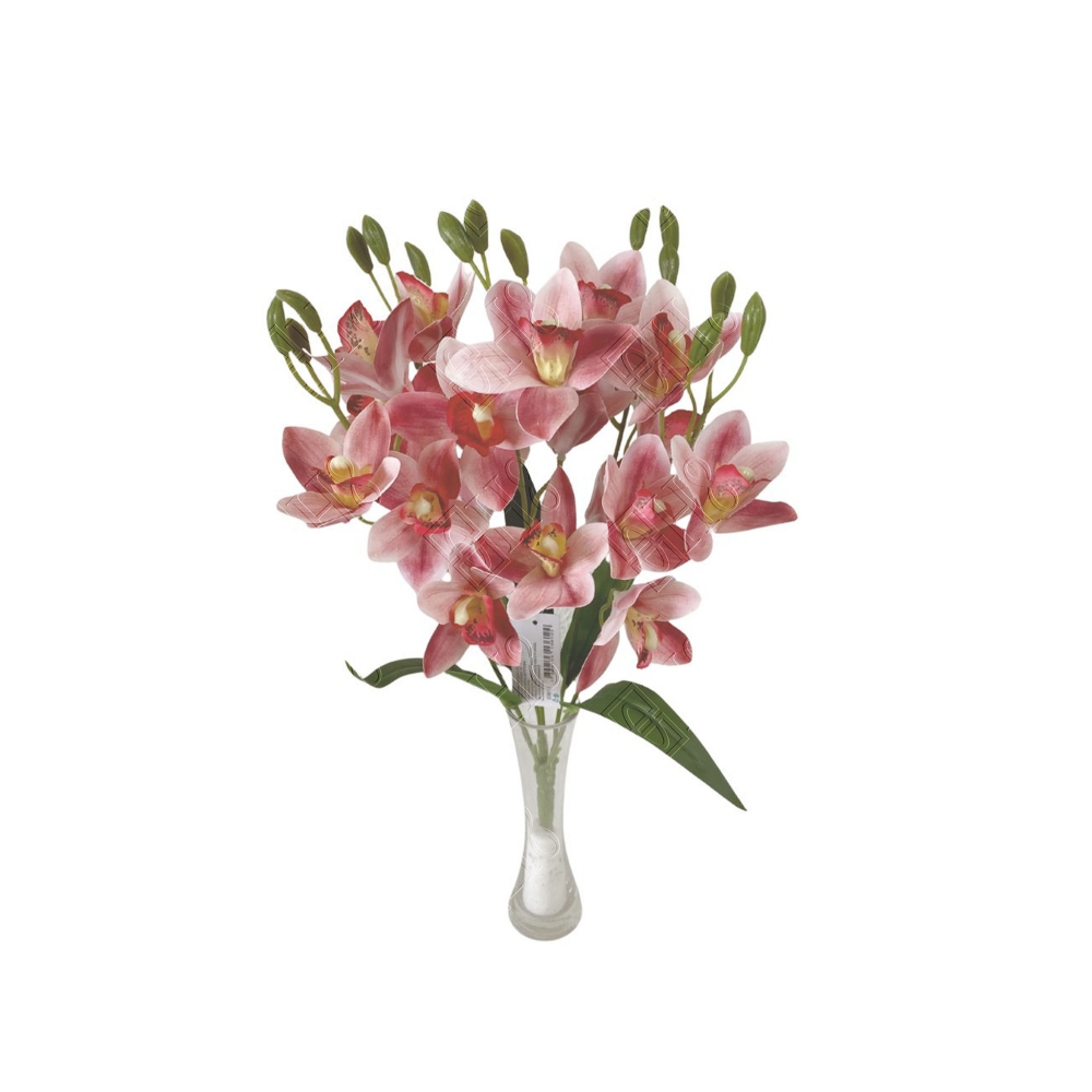 BUQUE DE ORQUIDEA CYMBIDIUM 3D TOQUE REAL X 5 (M) 47CM (BOX POR COR)