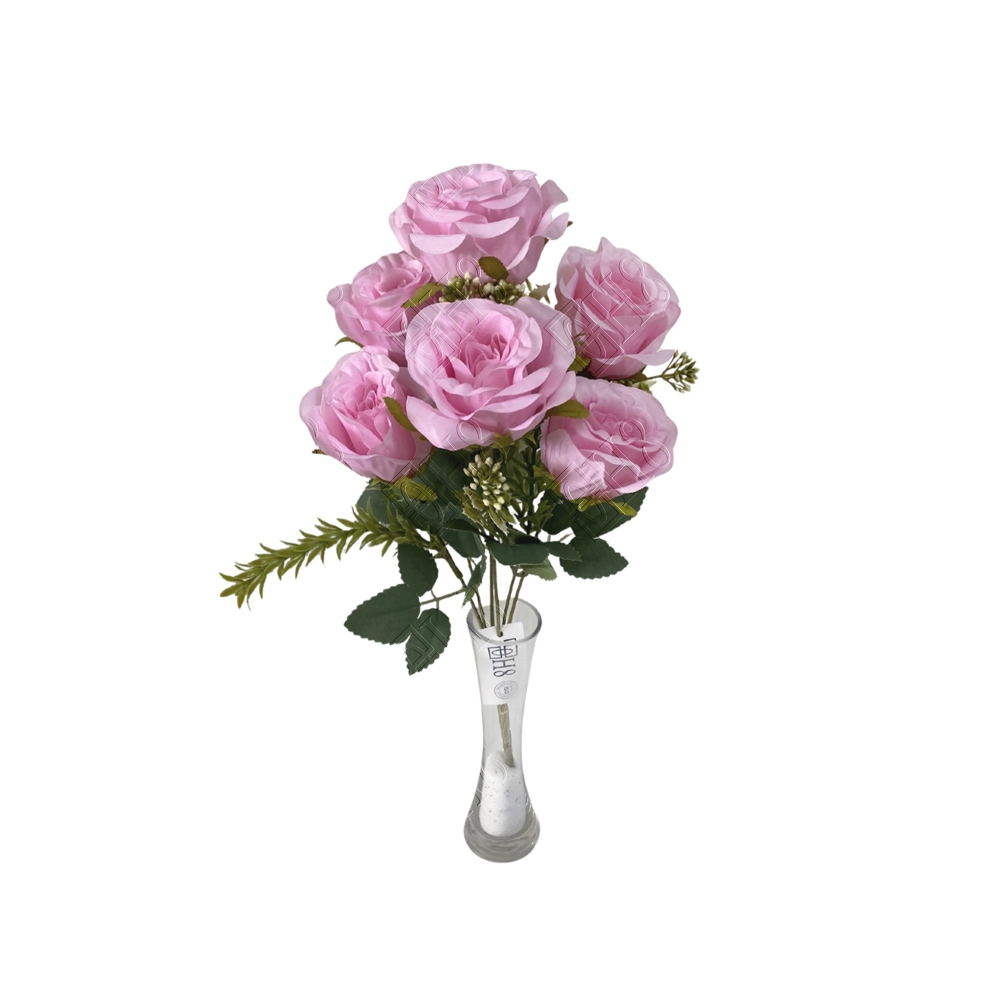 BUQUE DE ROSA BOURBON X 7 (M) 45CM (BOX COLORIDO)