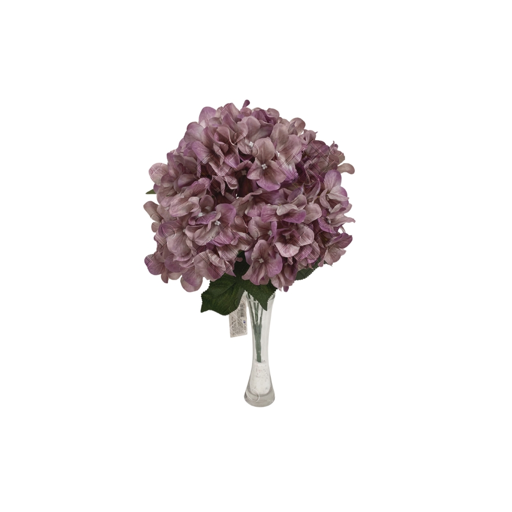 BUQUE DE HORTENSIA 3D ROSA MALVA X 5 (M) 48CM
