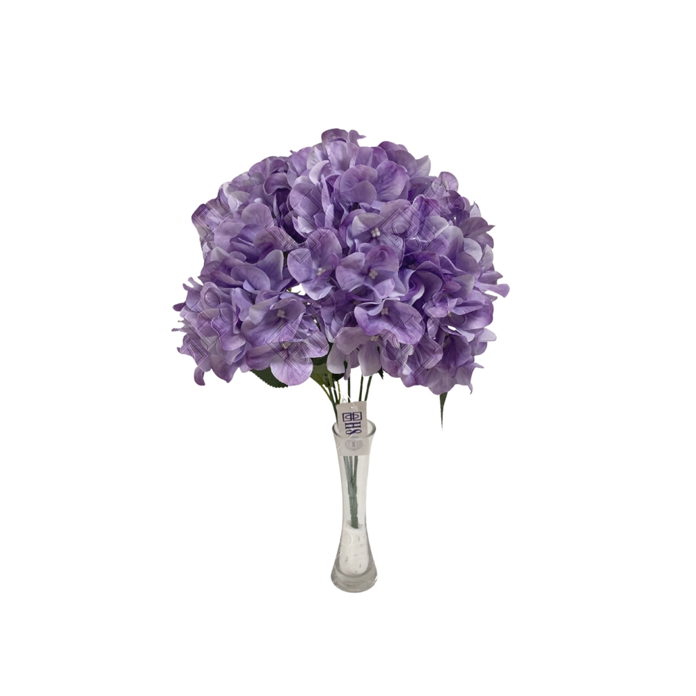 BUQUE DE HORTENSIA 3D LILAS ESCURO X 5 (M) 48CM