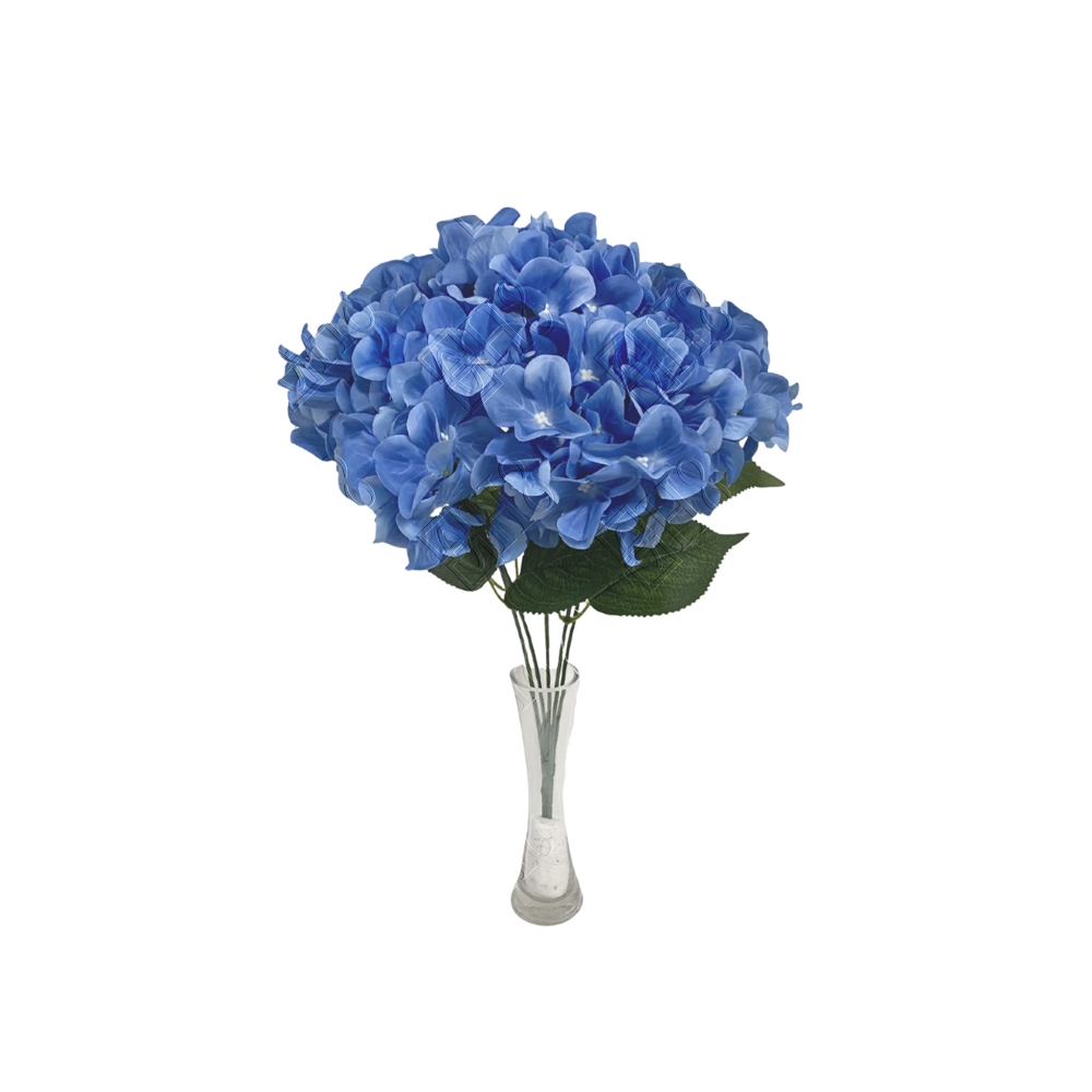 BUQUE DE HORTENSIA 3D AZUL ANIL X 5 (M) 48CM