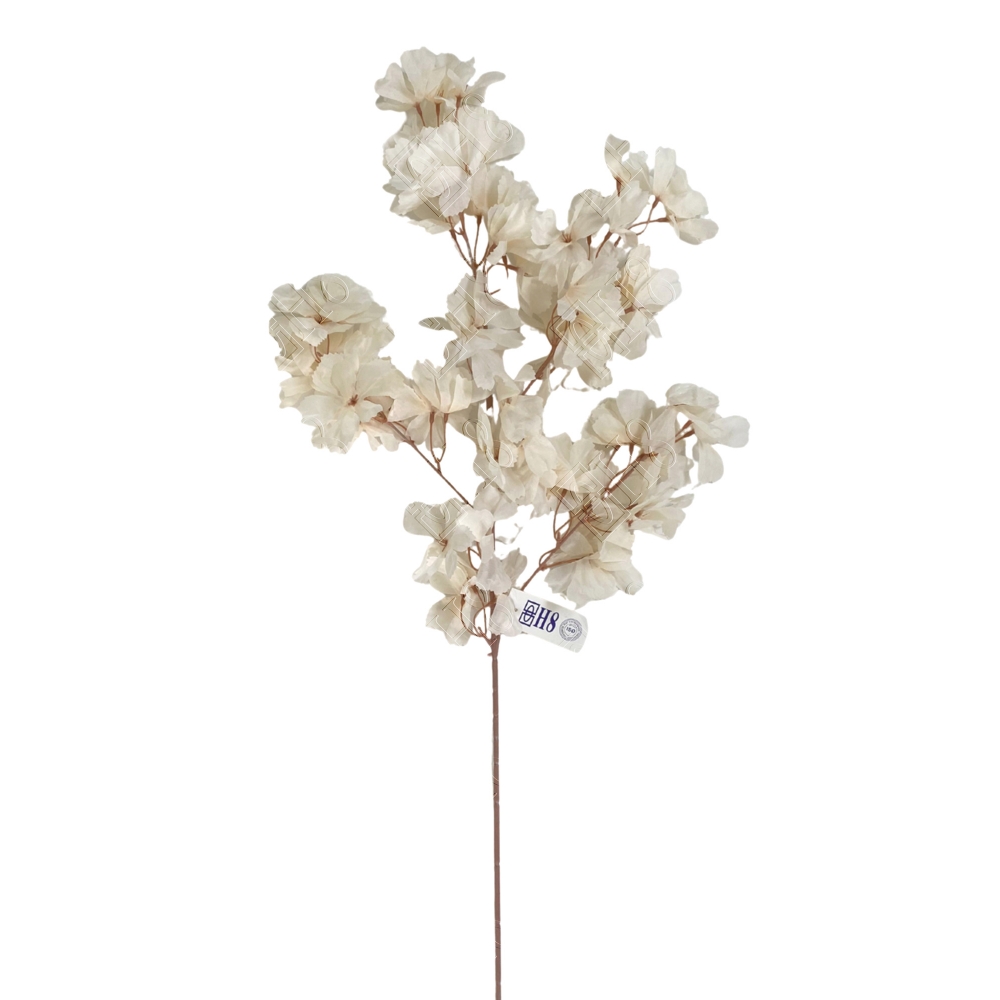 GALHO DE FOLHAGEM OUTONAL BRANCO ENVELHECIDO (M) 90CM