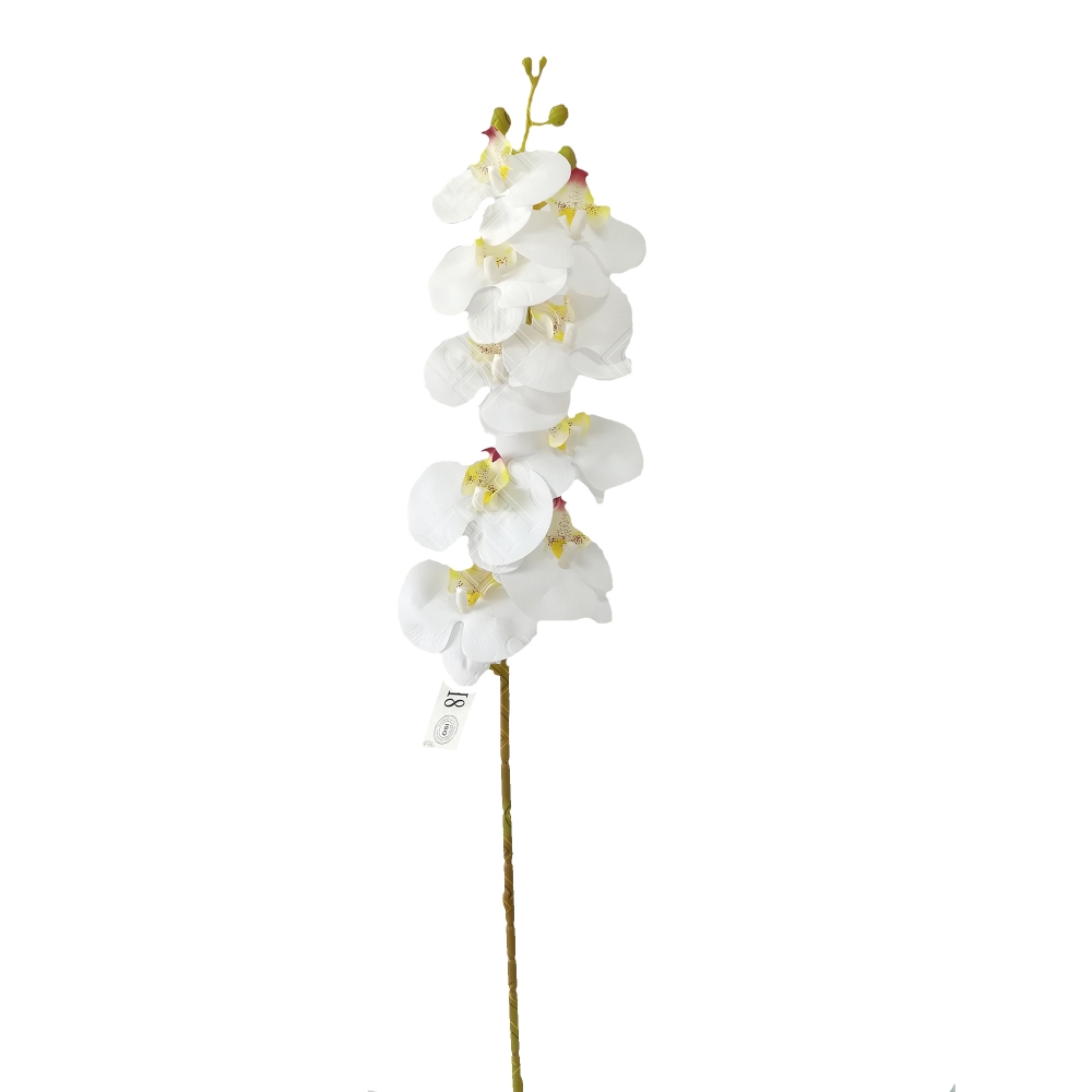 ORQUIDEA BRANCA C/MIOLO AMARELO TOQUE REAL X 9 (M) 89CM