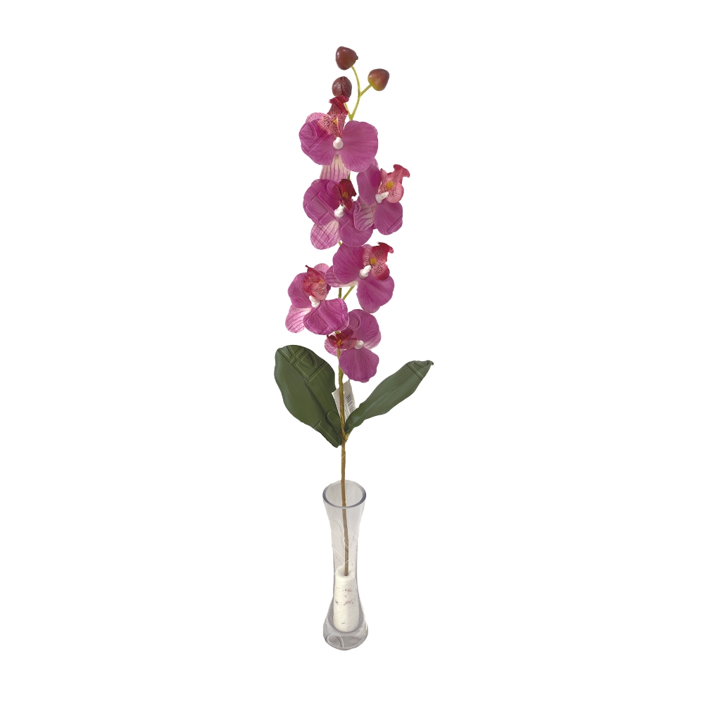 ORQUIDEA COM FOLHA TOQUE NATURAL X 6 (M) 63CM