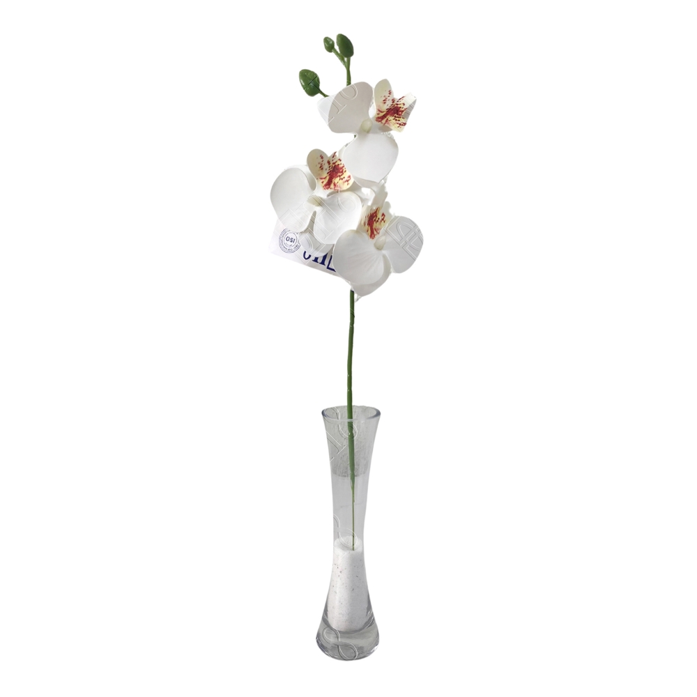 MINI ORQUIDEA PHALAENOPSIS BRANCA X 3 FLORES (M) 45CM
