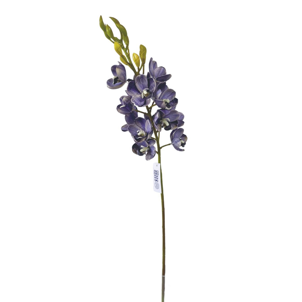 GALHO DE ORQUIDEA CYMBIDIUM 3D TOQUE REAL X 14 (M) 82CM (COLORIDO)