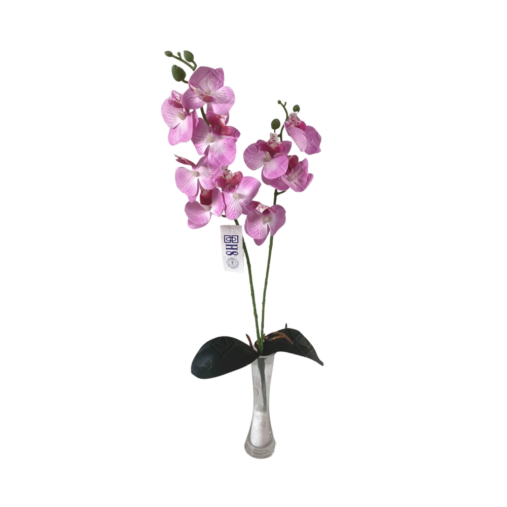 GALHO DE ORQUIDEAS PHALAENOPSIS COM FOLHA TOQUE NATURAL X 2 (M) 57CM (COLORIDO)