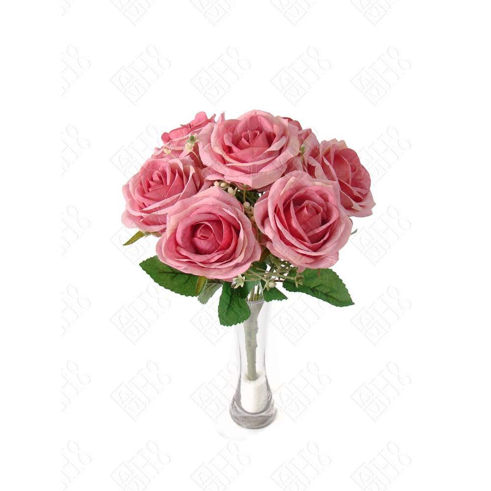 BUQUE DE ROSA X 7 (M) 33CM BOX POR COR