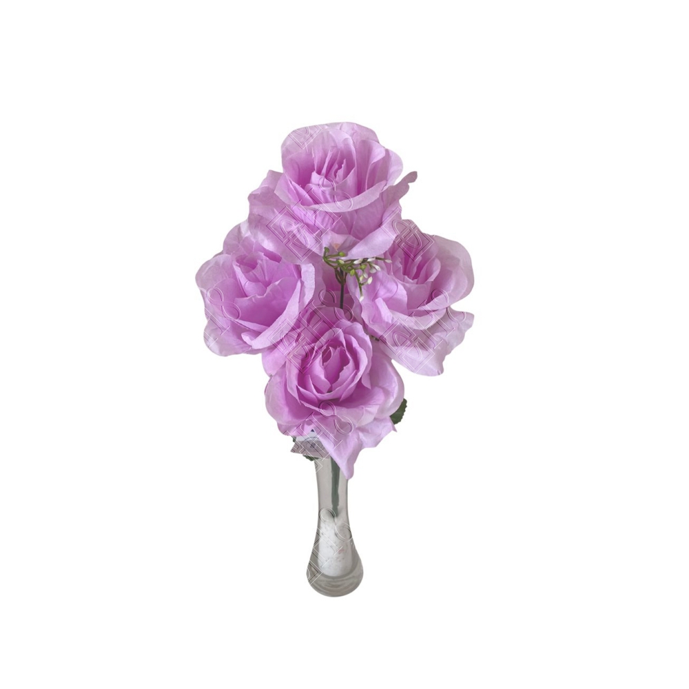 BUQUE DE ROSAS LILAS X 5 (M) 43CM