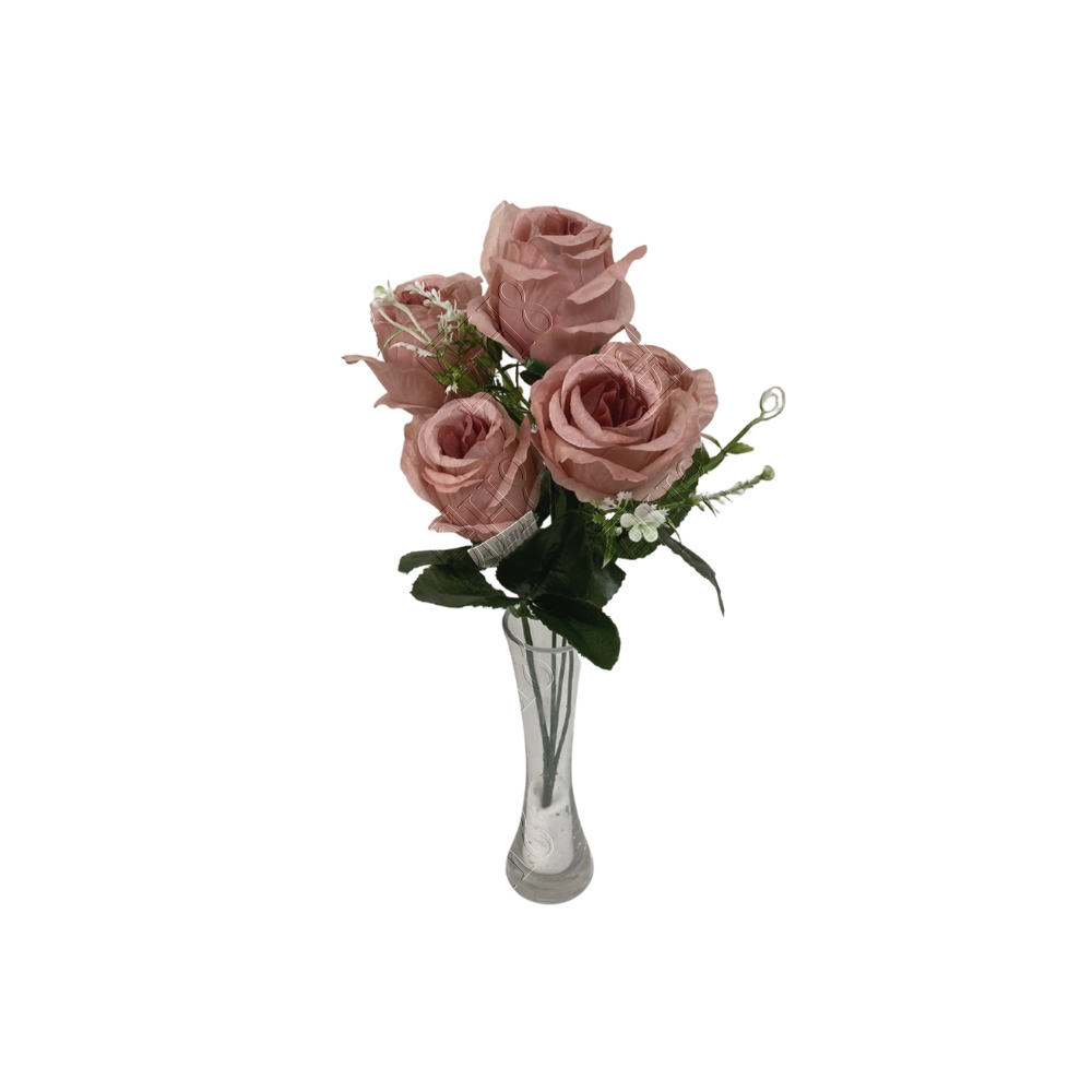 BUQUE DE BOTAO DE ROSA X 6 (M) 45CM