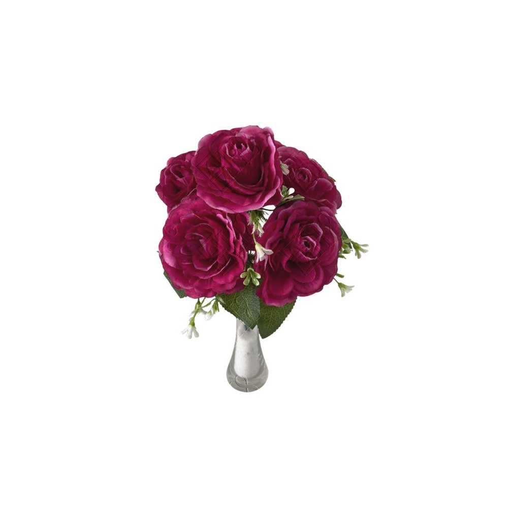 BUQU&Ecirc; DE ROSAS BOURBON X 6 (M) 34CM (BOX COLORIDO)