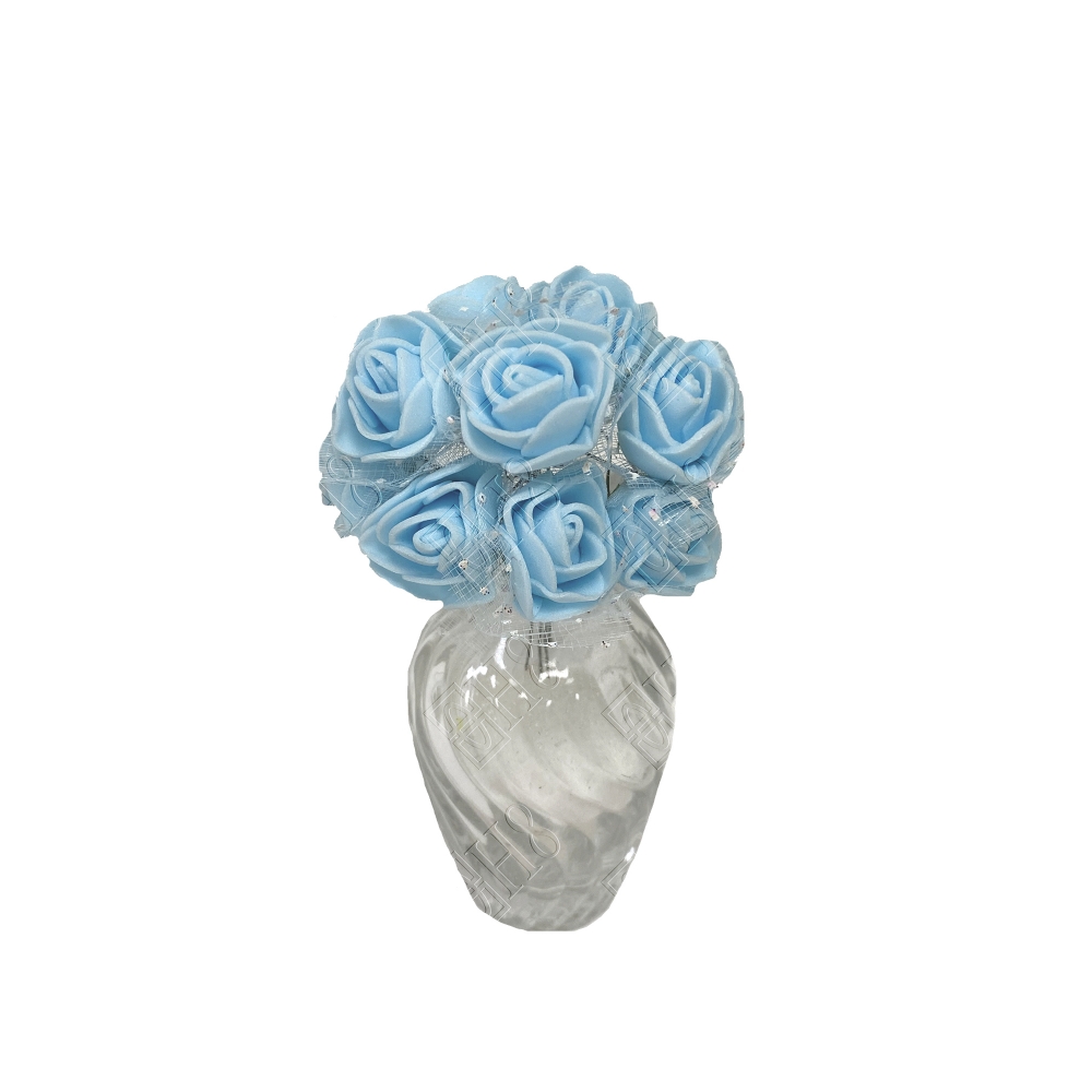MINI ROSA EVA COM TULE AZUL CLARO (M)