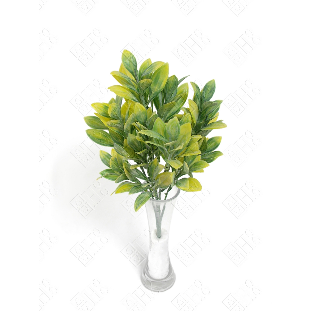 BUQUE PLASTICO FOLHA DE LARANJEIRA COLORIDO NEVADO X 5 (M) 31CM
