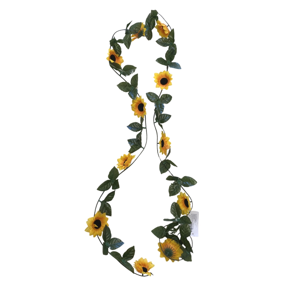 CORRENTE DE FOLHAS COM GIRASSOL X 11 (M) 2,30M
